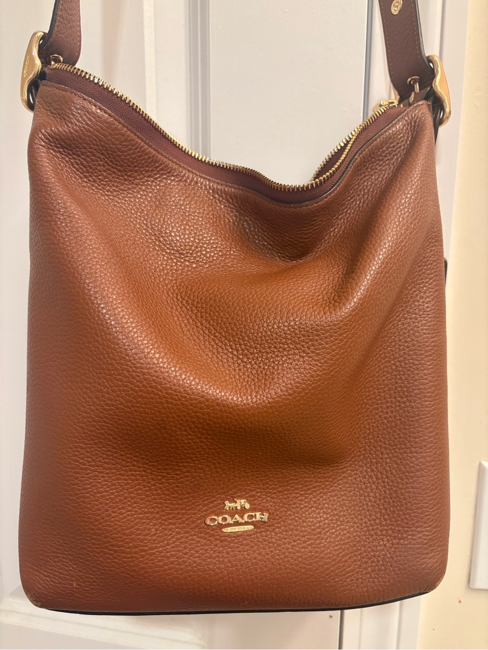 Coach Tan Pebbled Leather Crossbody Bag